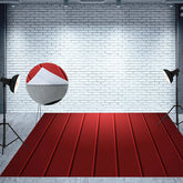 Aperturee - Aperturee Abstract Dark Red Stripe Pattern Fabric Floor Mat